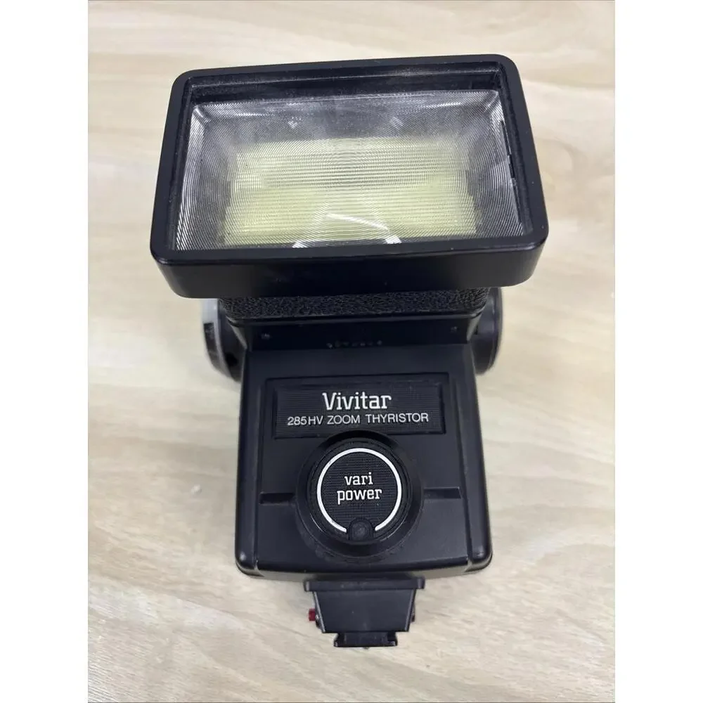 Vivitar 285HV Zoom Thyristor Shoe Mount Electronic Flash Device No Cord